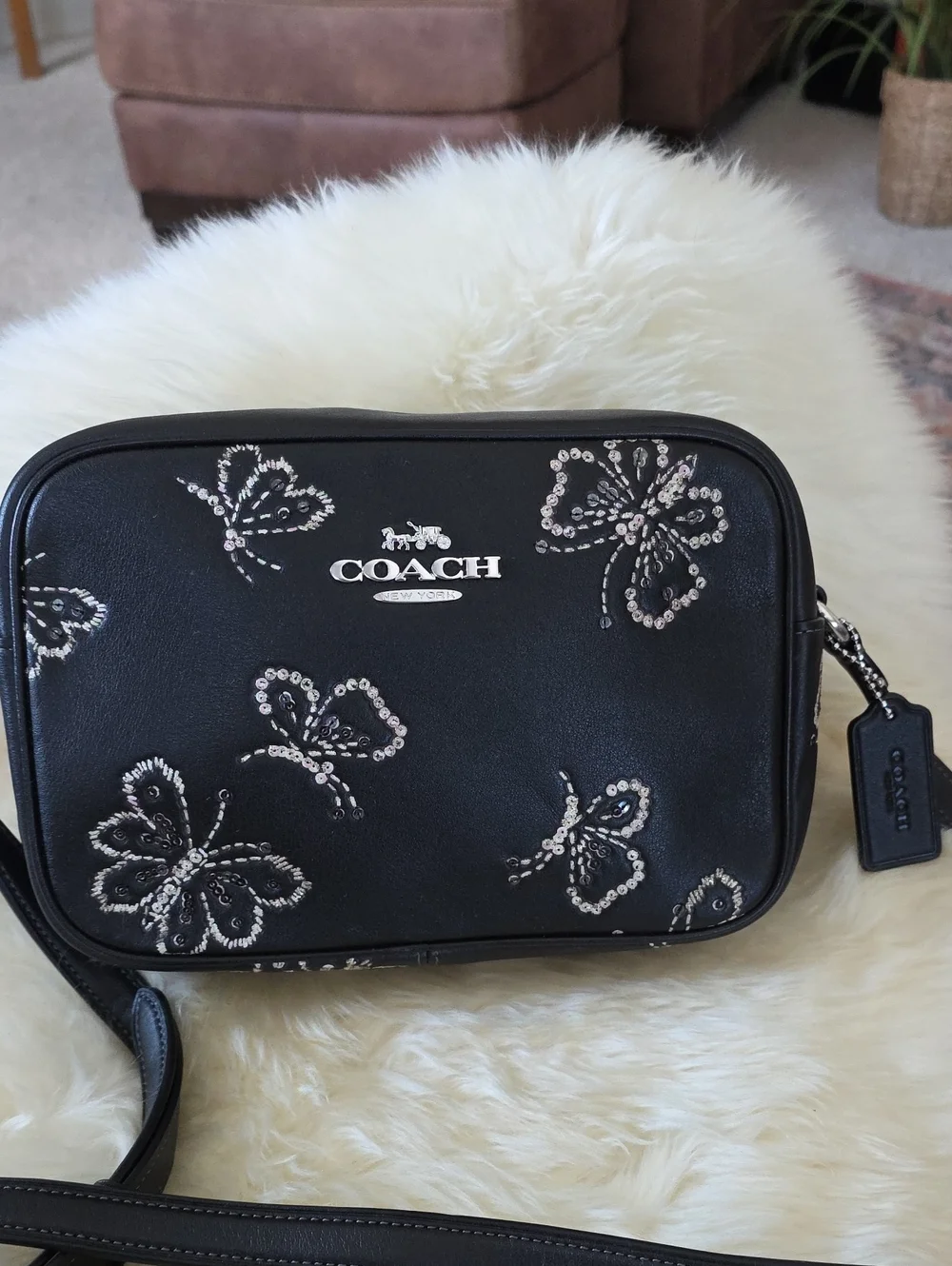 Beautiful Like New Coach Jamie Camera Crossbody Bag With Butterflies 🖤🦋✨️🩷
